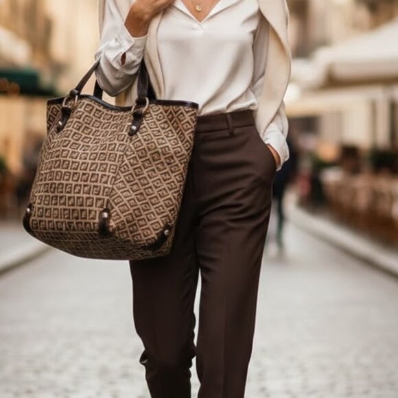 Fendi Handbags - AUTHENTIC Fendi Tote Bag Black Nylon